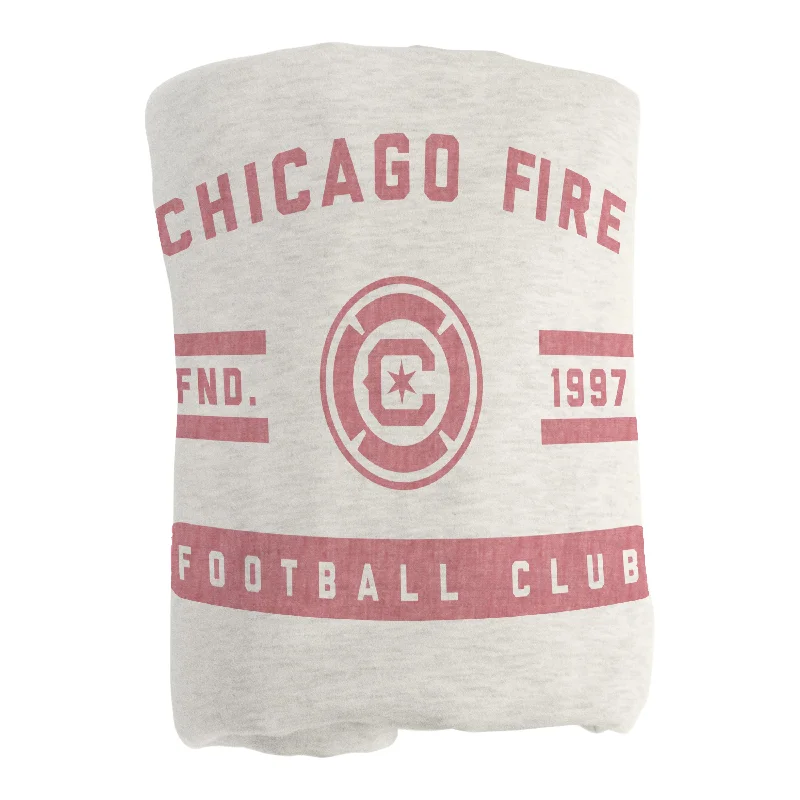 Team Home Textiles for College Dorm Rooms with Team Logos-Chicago Fire Sublimated Sweatshirt Blanket