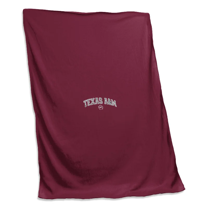 Officially Licensed Team Home Textiles for Authentic Fan Feel-Texas A&M University Maroon Screened Sweatshirt Blanket