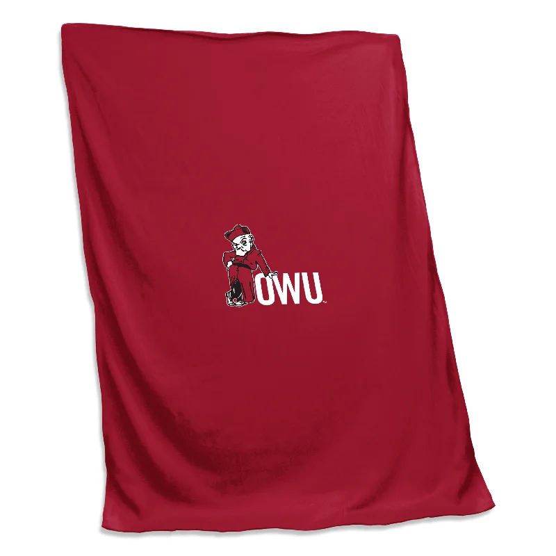 Vibrant Team Home Textiles for Modern Sports Fans-Ohio Wesleyan Screened Sweatshirt Blanket