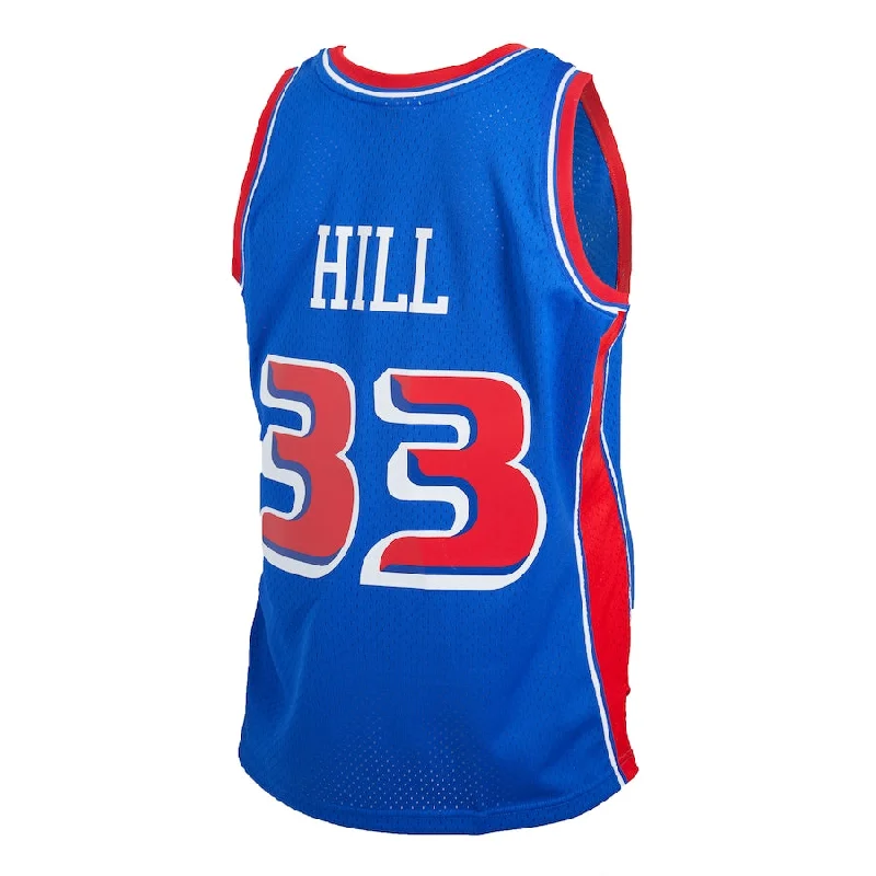 Retro Basketball Jersey for Classic Fans-D.Pistons #33 Grant Hill Mitchell & Ness 1998-99 Hardwood Classics Reload 2.0 Swingman Jersey Blue Stitched American Basketball Jersey