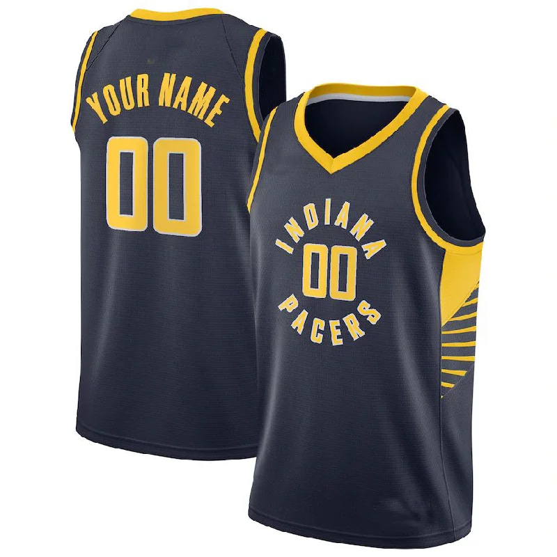 Premium Basketball Jersey with Stretch Technology-Custom IN.Pacers Swingman Jersey Icon Edition Navy Stitched Basketball Jersey