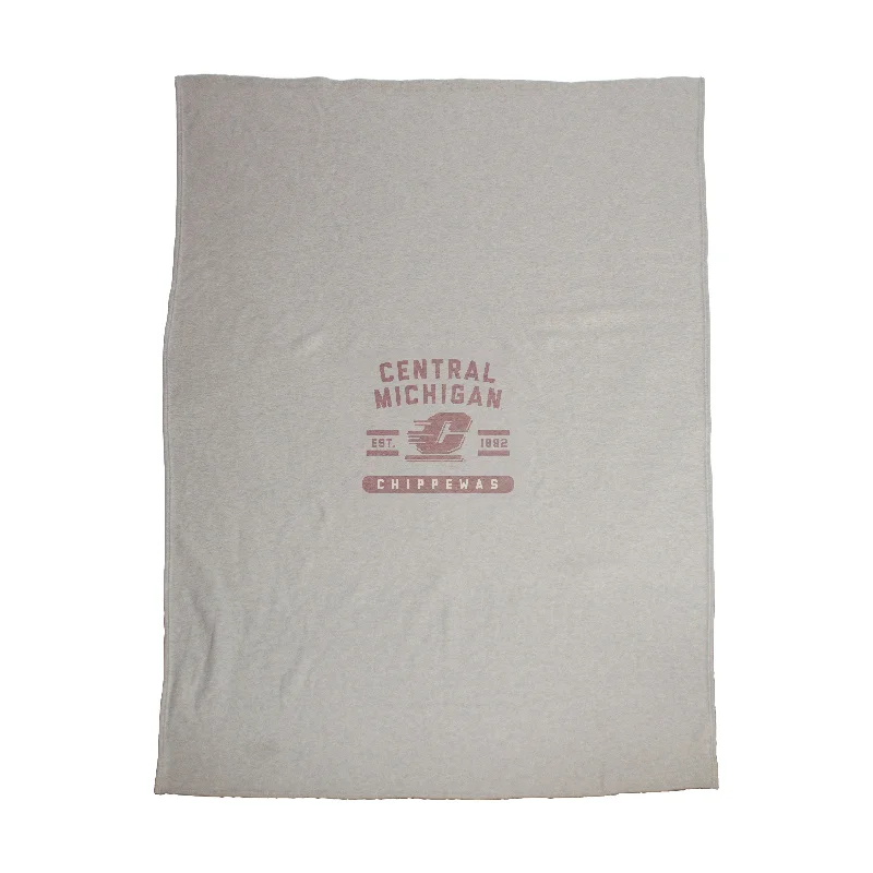 Personalized Team Home Textiles for Special Team Fanatic Gifts-Central Michigan Sublimated Sweatshirt Blanket