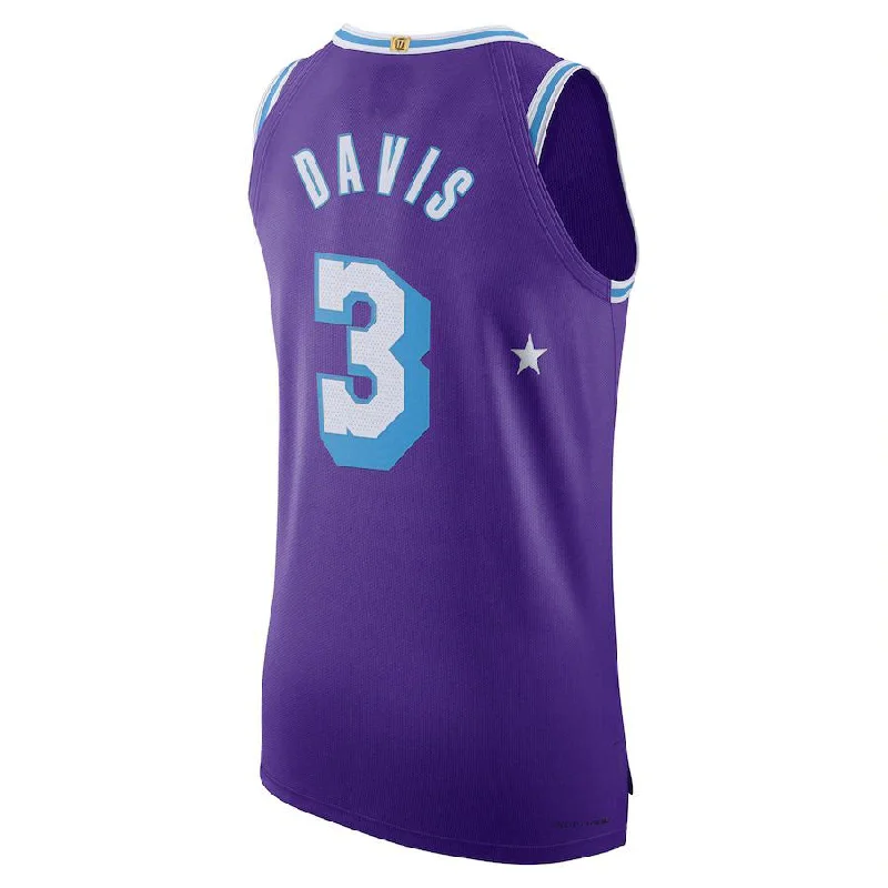 Basketball Jersey with Custom Logo for Teams-LA.Lakers #3 Anthony Davis 2021-22 Authentic Player Jersey City Edition Purple Stitched American Basketball Jersey