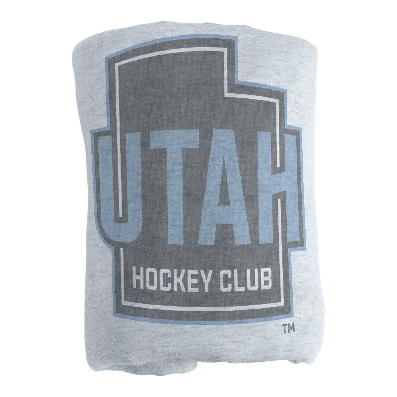 Basketball-Themed Team Home Textiles for Fan-Centered Spaces-Utah Hockey Club Sublimated Sweatshirt Blanket