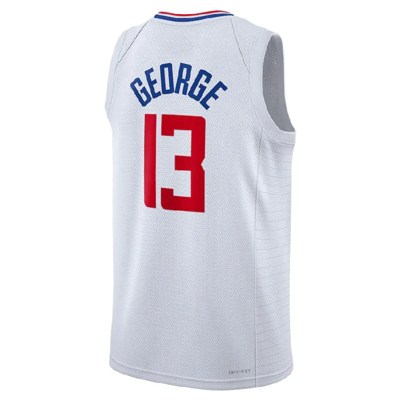 Basketball Jersey with Team Number for Customization-LA.Clippers #13 Paul George Unisex 2022-23 Swingman Jersey Association Edition White Stitched American Basketball Jersey