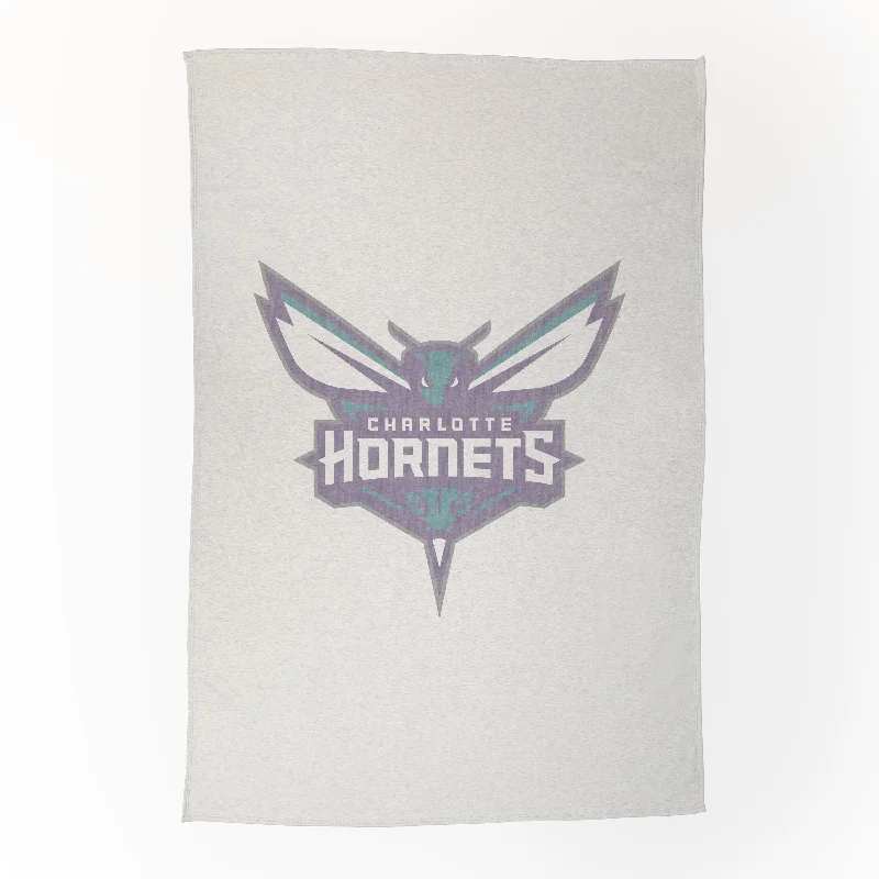 Baseball Team Home Textiles with Soft Comforters and Bedding-Charlotte Hornets Oversized Logo Sublimated Sweatshirt Blanket