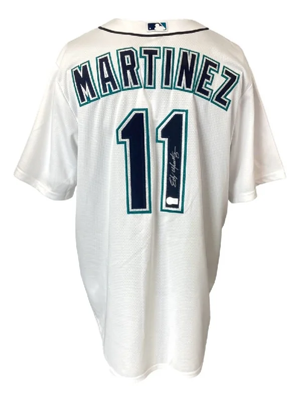 Officially Licensed Baseball Jersey for Fans-Edgar Martinez Signed Seattle Mariners Nike Replica Baseball Jersey BAS