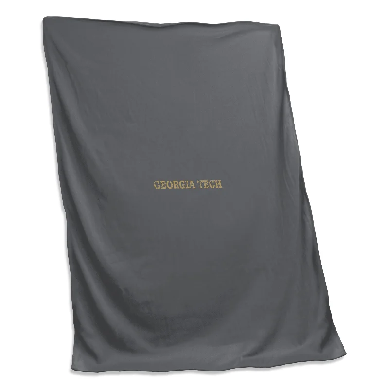 High-Quality Team Home Textiles for Maximum Durability and Comfort-Georgia Tech Charcoal Sweatshirt Blanket (Screened)