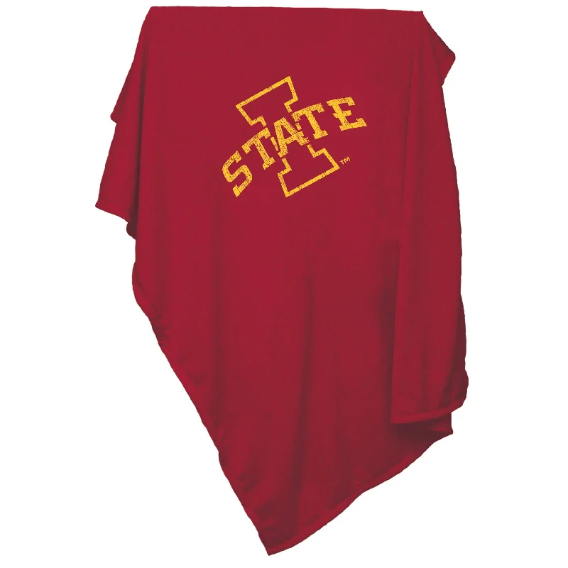 Team Home Textiles with Unique Designs for Fan-Focused Living Spaces-Iowa State Sweatshirt Blanket (Screened)