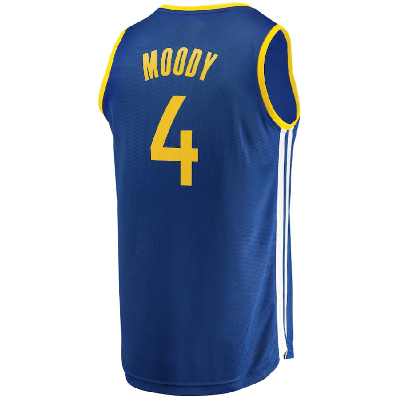 Basketball Jersey with Performance Enhancing Features-G.State Warriors #4 Moses Moody Fanatics Branded 2021-22 Fast Break Replica Jersey Icon Edition Royal Stitched American Basketball Jersey