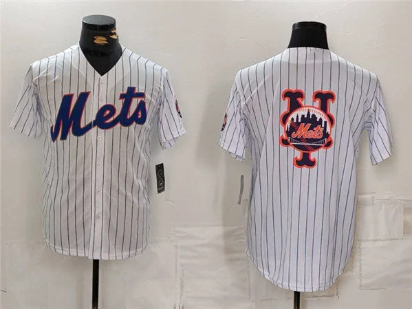 Youth Baseball Jersey with Personalized Design-New York Mets White Team Big Logo Cool Base Stitched Baseball Jersey