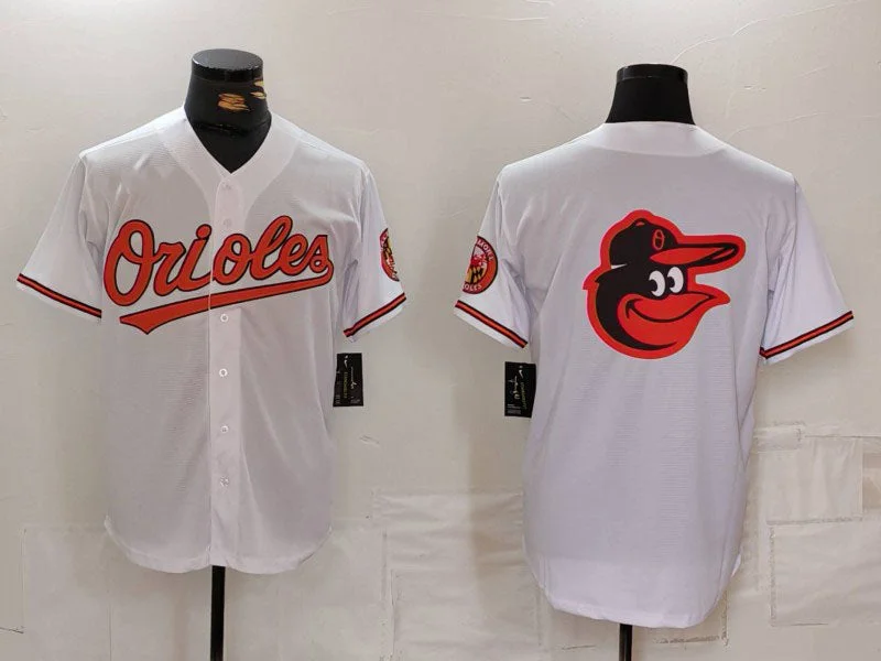 Baseball Jersey with Adjustable Fit for Comfort-Baltimore Orioles Big Logo White 2024 Home Limited Cool Base Stitched Baseball Jersey