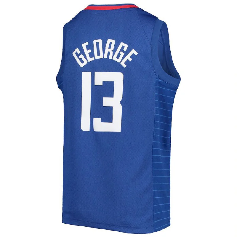 Basketball Jersey for Family Sports Events-LA.Clippers #13 Paul George 2021-22 Diamond Swingman Jersey Icon Edition Royal Stitched American Basketball Jersey