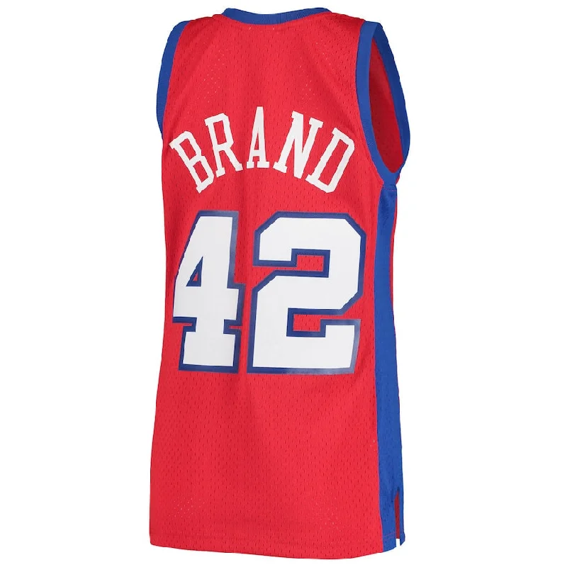 Basketball Jersey with Flexible Stretch Fabric for Better Fit-LA.Clippers #42 Elton Brand Mitchell & Ness 2000-01 Hardwood Classics Swingman Jersey Statement Edition Red Stitched American Basketball Jersey