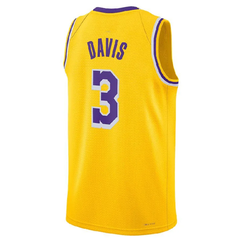 Basketball Jersey for Family Sports Events-LA.Lakers #3 Anthony Davis Unisex 2022-23 Swingman Jersey Gold Stitched American Basketball Jersey