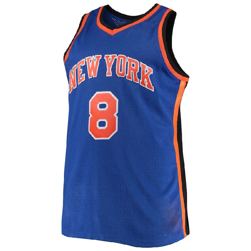 Personalized Basketball Jersey for Sports Teams-NY.Knicks #8 Latrell Sprewell Mitchell & Ness Big & Tall Hardwood Classics Jersey Blue Stitched American Basketball Jersey