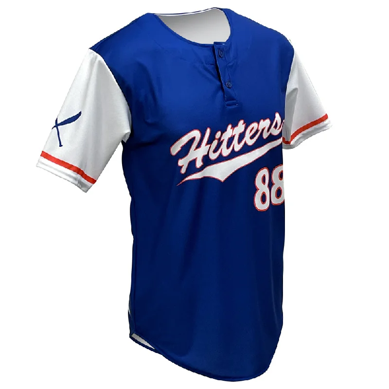 Baseball Jersey with Number and Name on Back-SBL 1039 - 2-Button Baseball Jersey