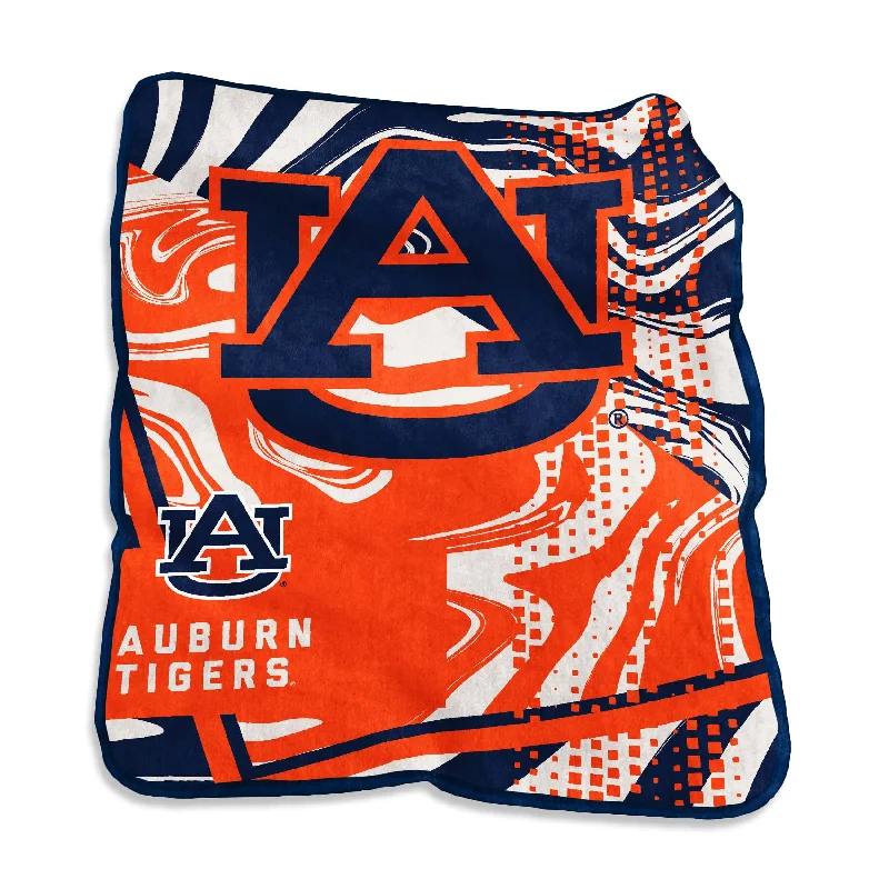 Unique Team Home Textiles for Personalized Game Rooms-Auburn Swirl Raschel Throw