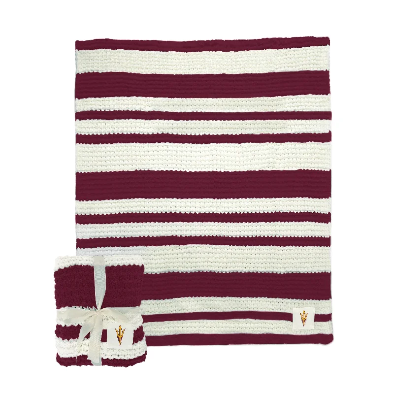 Stylish Team Home Textiles for Guests and Fans Alike-Arizona State Cable Knit Throw 50x60