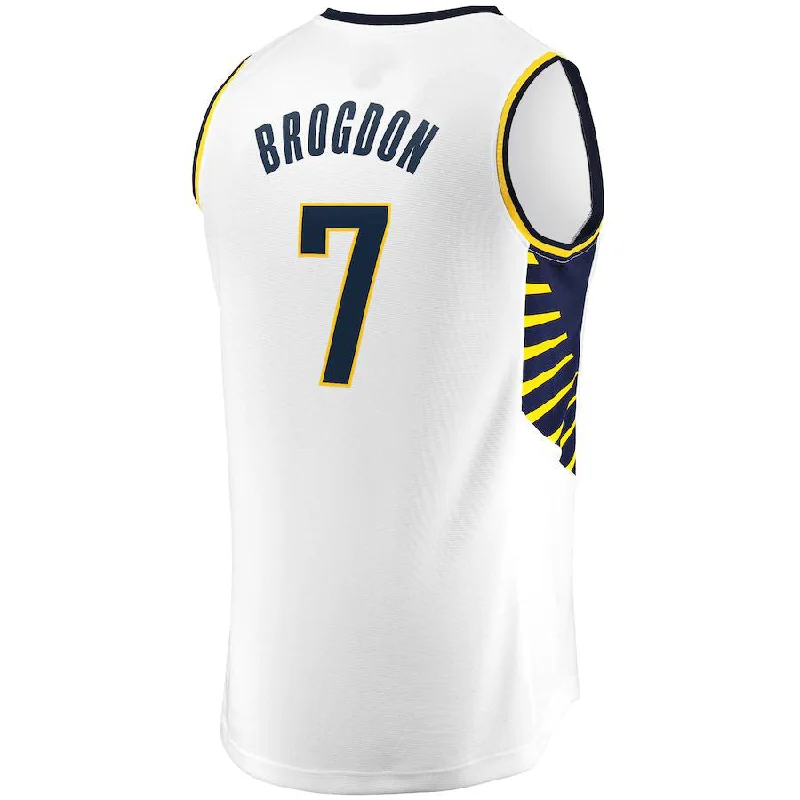 Unique Basketball Jersey with Custom Design-IN.Pacers #7 Malcolm Brogdon Fanatics Branded Fast Break Replica Jersey White Association Edition Stitched American Basketball Jersey