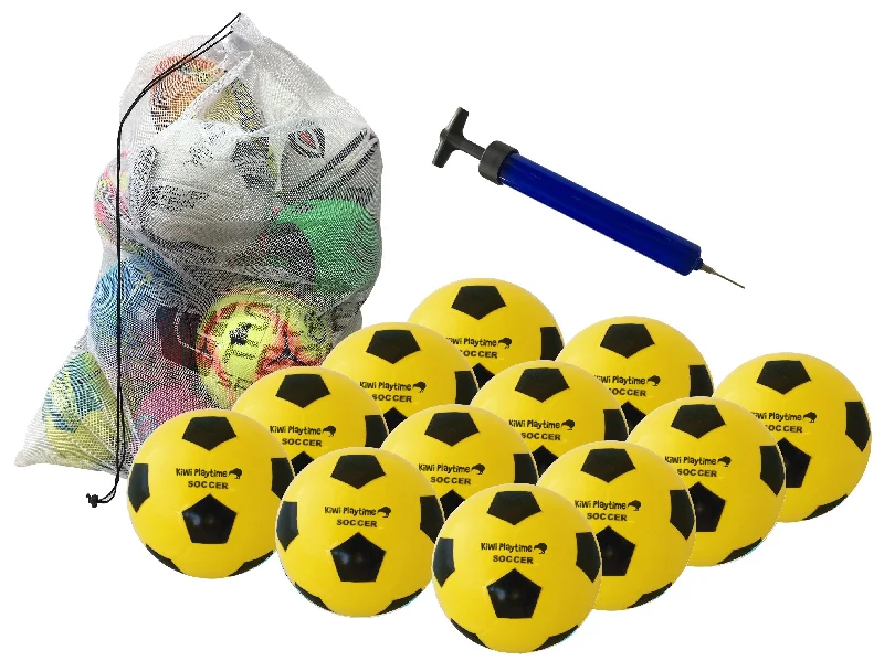 Football for Heavy Hitters with Reinforced Stitching-PVC Soccer Ball Kit - 12 Ball