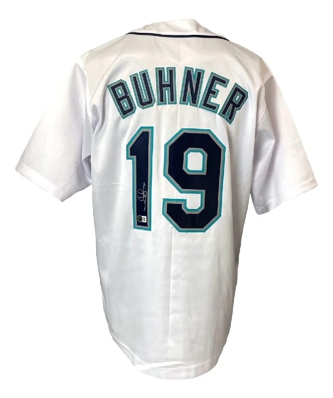 Vintage-Inspired Baseball Jersey for Retro Fans-Jay Buhner Seattle Signed White Baseball Jersey BAS