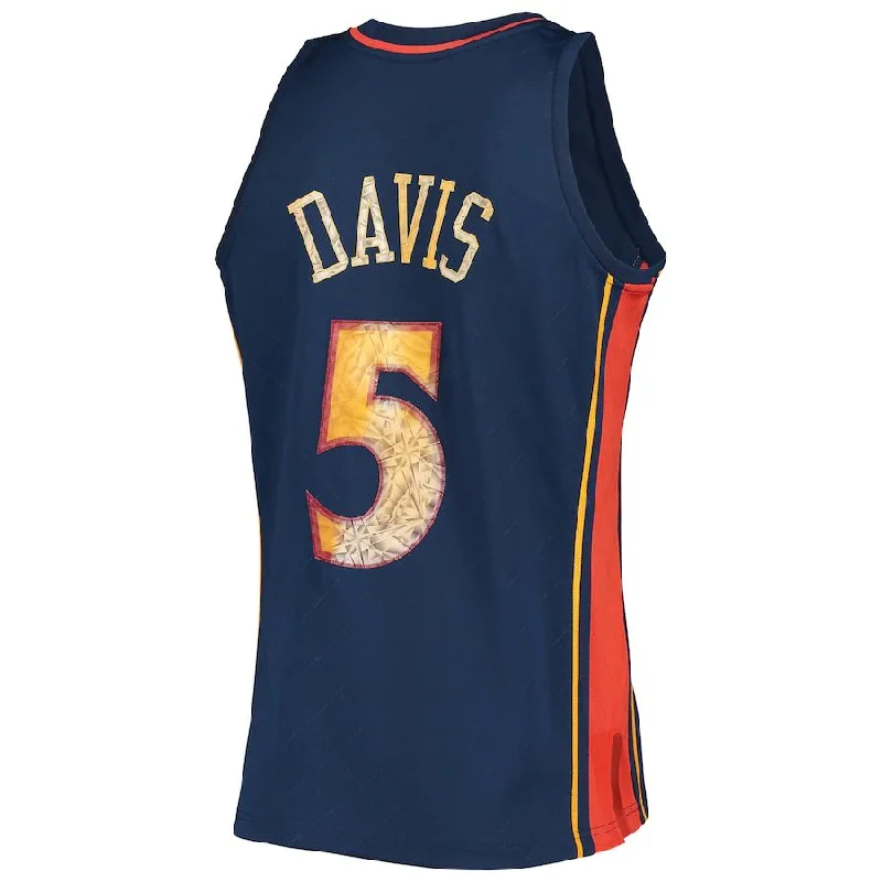 Breathable Basketball Jersey for Active Play-G.State Warriors #5 Baron Davis Mitchell & Ness 1996-97 Hardwood Classics 75th Anniversary Diamond Swingman Jersey Royal Stitched American Basketball Jersey