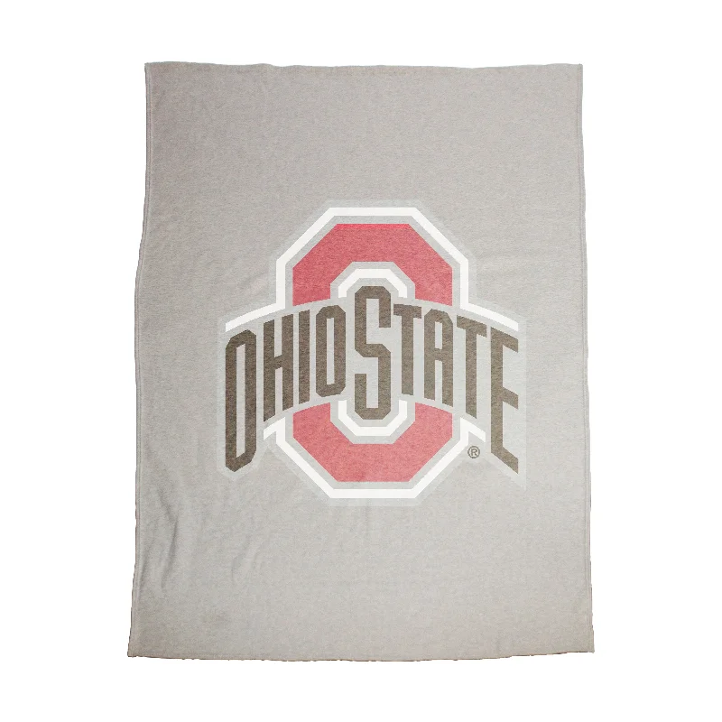 Team Home Textiles with Reversible Designs for Versatile Use-Ohio State Oversized Logo Sublimated Sweatshirt Blanket