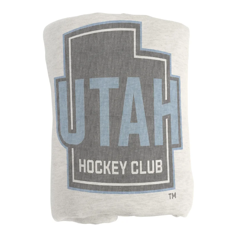 Team Home Textiles Featuring Unique Fan Quotes and Slogans-Utah Hockey Club Sublimated Sweatshirt Blanket