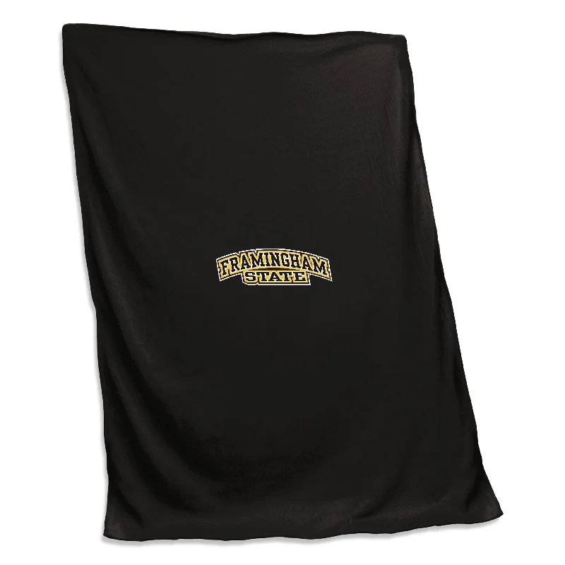 Eco-Conscious Team Home Textiles with Sustainable Fabrics-Framingham State Screened Sweatshirt Blanket