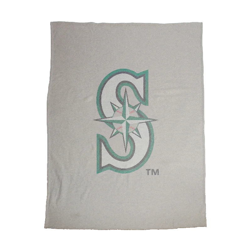 Soft, Breathable Team Home Textiles for Relaxing at Home-Seattle Mariners Oversized Logo Sublimated Sweatshirt Blanket