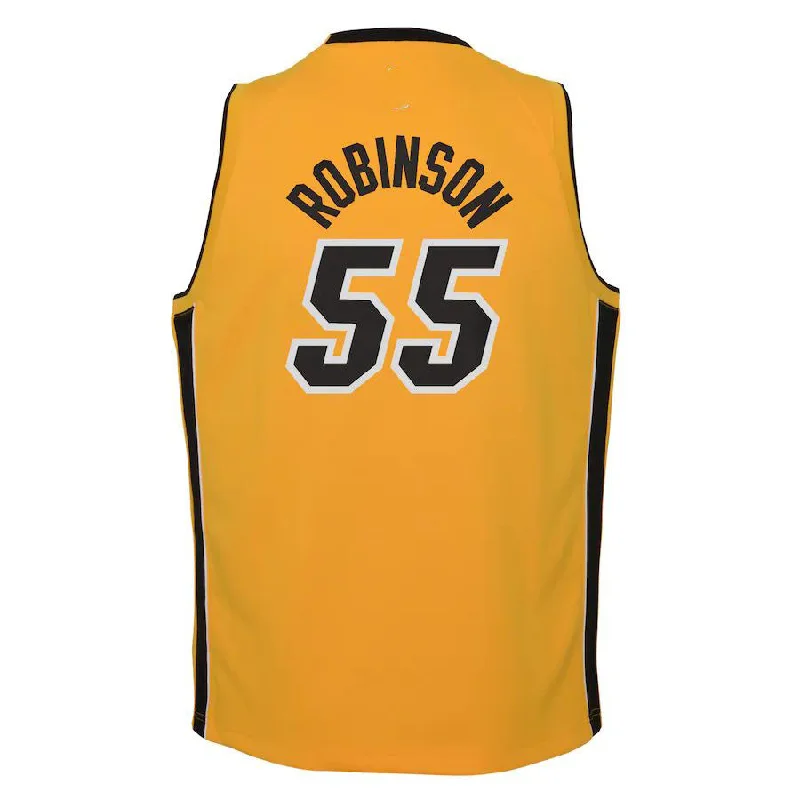 Basketball Jersey with Comfortable Fit for Game Days-M.Heat #55 Duncan Robinson 2020-21 Swingman Player Jersey Trophy Gold Earned Edition Stitched American Basketball Jersey