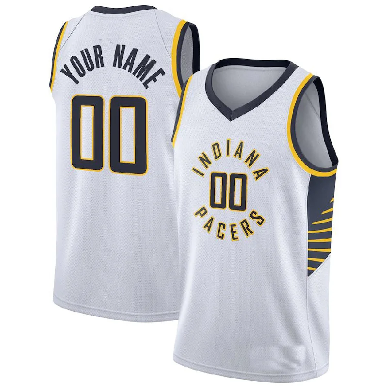 Lightweight Basketball Jersey for Full Movement-Custom IN.Pacers 2020-21 Swingman Jersey Association Edition White Stitched Basketball Jersey