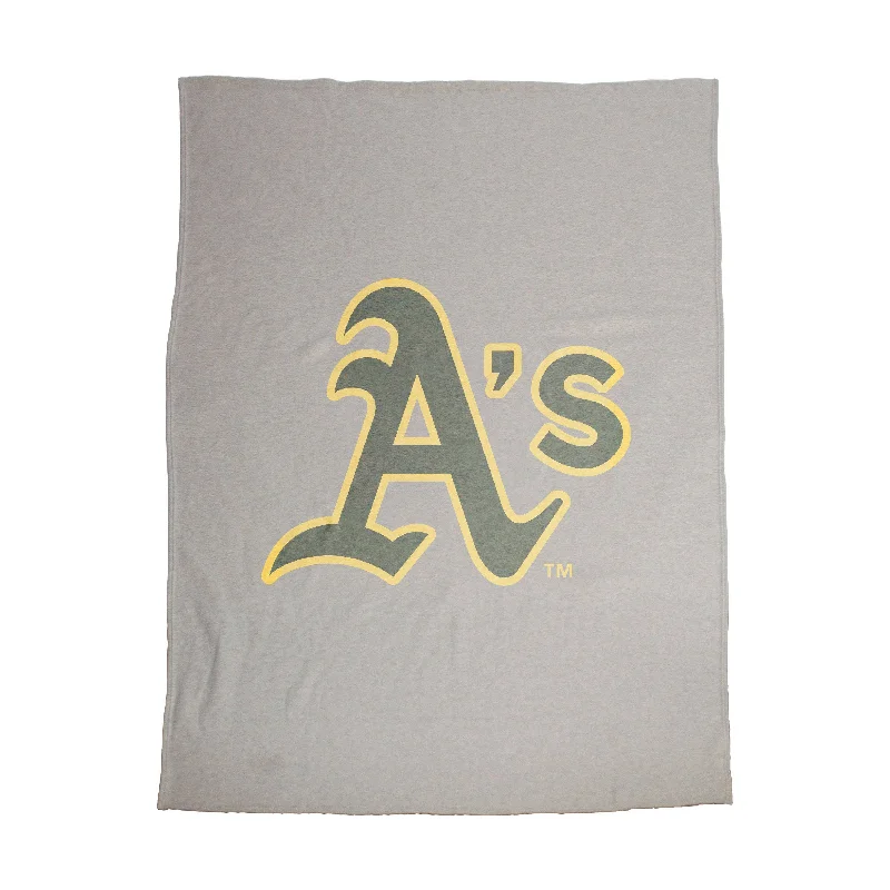 High-Quality Bedding and Pillows with Team Branding-Oakland Athletics Oversized Logo Sublimated Sweatshirt Blanket