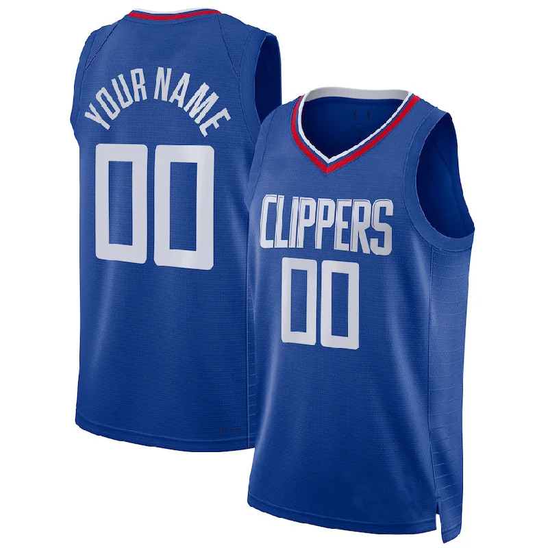 Trendy Basketball Jersey for Fashion Enthusiasts-Custom LA.Clippers Unisex 2022-23 Swingman Royal Icon Edition Stitched Basketball Jersey