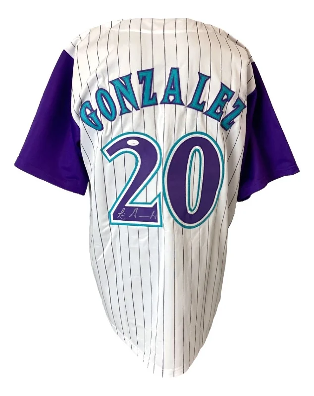 Sporty Baseball Jersey for Active Players-Luis Gonzalez Arizona Signed White Baseball Jersey JSA Hologram