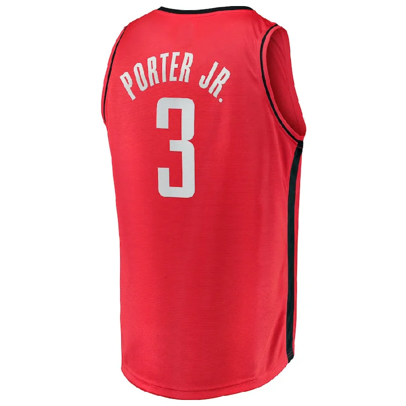 Classic Basketball Jersey for Traditional Style-H.Rockets #3 Kevin Porter Jr. Fanatics Branded 2021-22 Fast Break Replica Jersey Icon Edition Red Stitched American Basketball Jersey