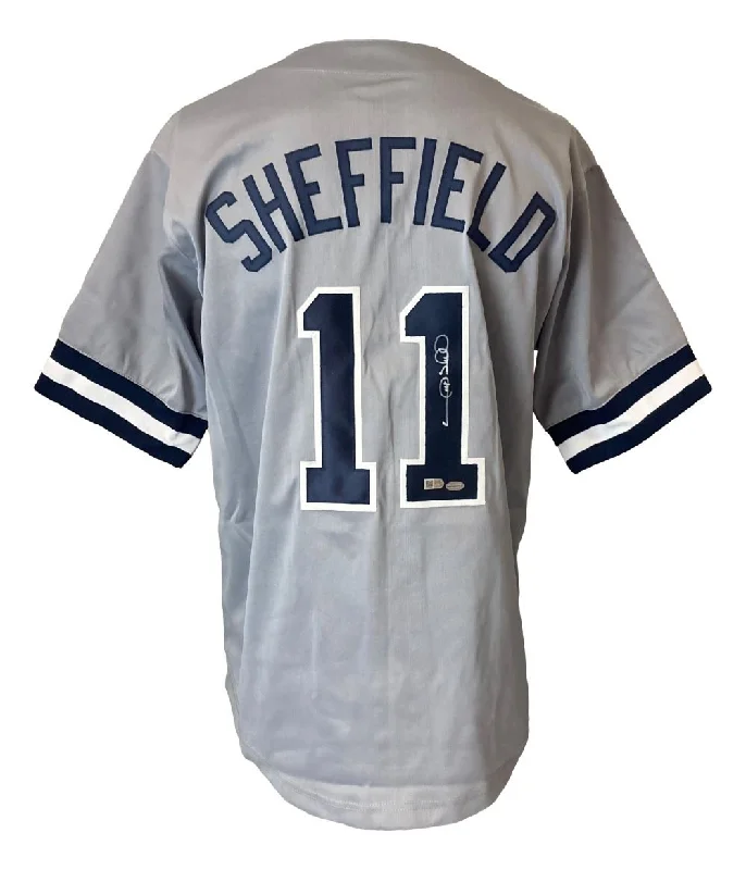 Stylish Throwback Baseball Jersey for Nostalgic Fans-Gary Sheffield New York Signed Gray Baseball Jersey Sports Integrity