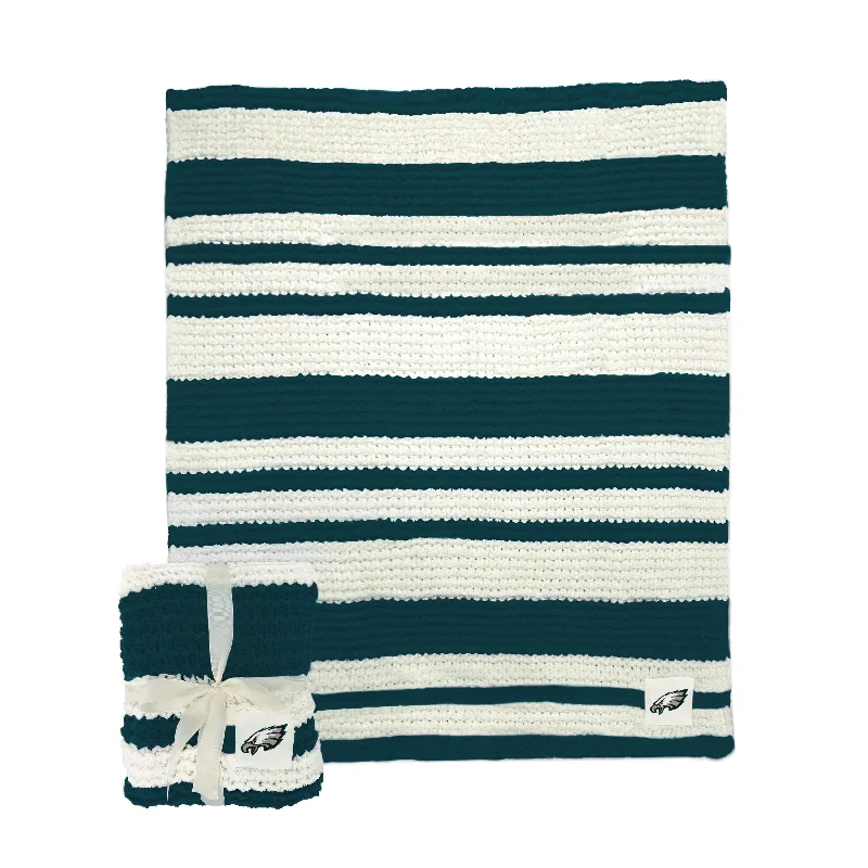 Team Home Textiles with All-Inclusive Sets for Complete Home Decor-Philadelphia Eagles Cable Knit Throw 50x60