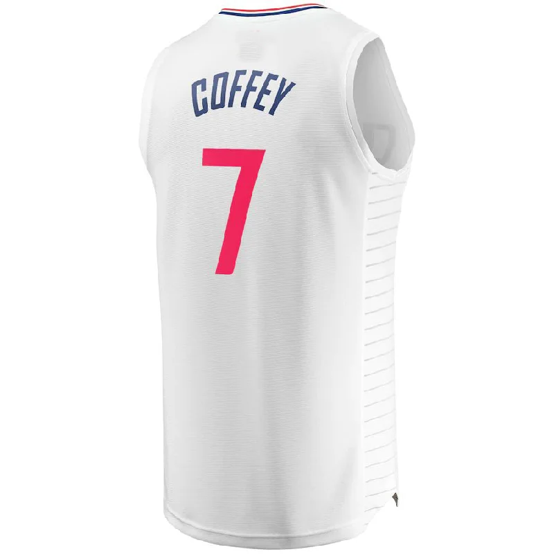 Comfortable Basketball Jersey for All-Day Wear-LA.Clippers #7 Amir Coffey  Fanatics Branded Fast Break Replica Player Jersey White Association Edition Stitched American Basketball Jersey