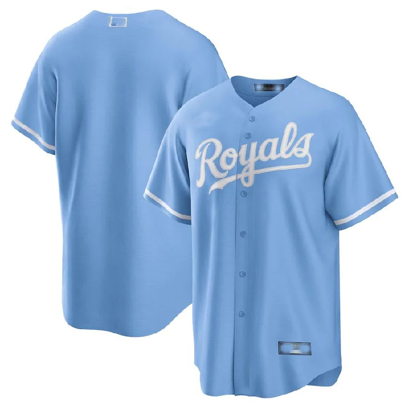 Breathable Baseball Jersey for Active Players-Kansas City Royals Light Blue Alternate Replica Team Logo Jersey Baseball Jerseys