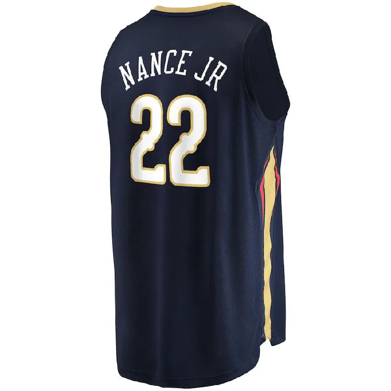 High-Performance Basketball Jersey for Athletes-NO.Pelicans #22 Larry Nance Jr. Fanatics Branded 2021-22 Fast Break Replica Jersey  Icon Edition Navy Stitched American Basketball Jersey