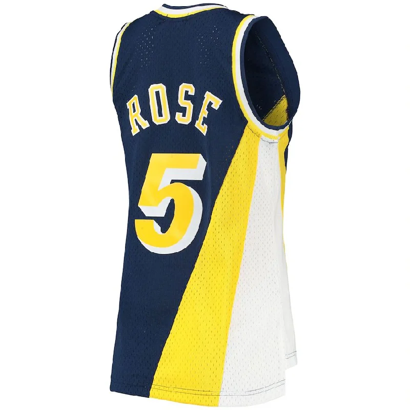 Custom Basketball Jersey with Team and Player Name-IN.Pacers #5 Jalen Rose Mitchell & Ness Women's 1996-97 Hardwood Classics Swingman Jersey Navy Stitched American Basketball Jersey