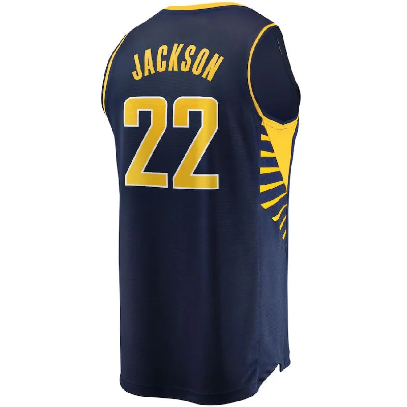 Athletic Basketball Jersey for High-Intensity Games-IN.Pacers #22 Isaiah Jackson Fanatics Branded 2021-22 Fast Break Replica Player Jersey Icon Edition Navy Stitched American Basketball Jersey