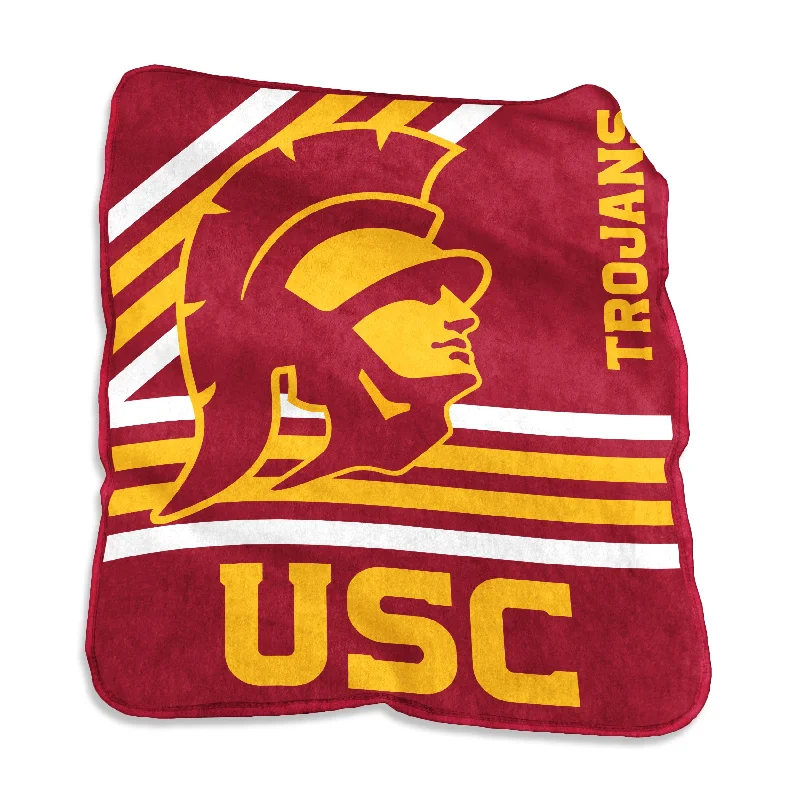 Sports-Themed Team Home Textiles for Bar and Man Cave Decor-USC Raschel Throw