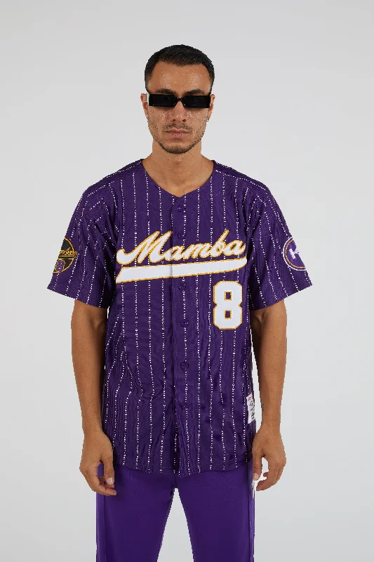 Vintage Baseball Jersey for Classic Style-Headgear - Mamba Bryant Pinstripe Baseball Jersey