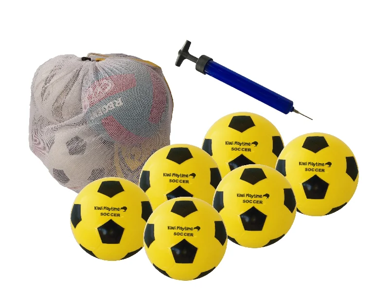 Football for Tight End Training with Strong Grip-PVC Soccer Ball Kit - 6 Ball