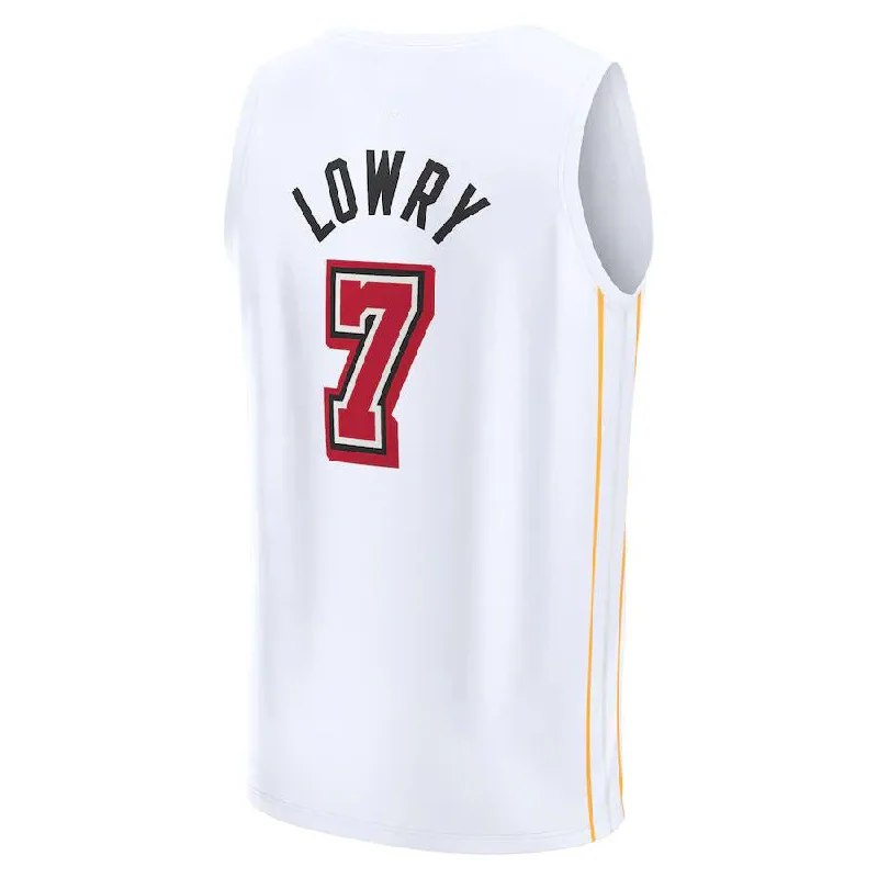 Comfortable Basketball Jersey for Kids’ Leagues-M.Heat #7 Kyle Lowry Fanatics Branded 2022-23 Fastbreak Jersey City Edition White Stitched American Basketball Jersey