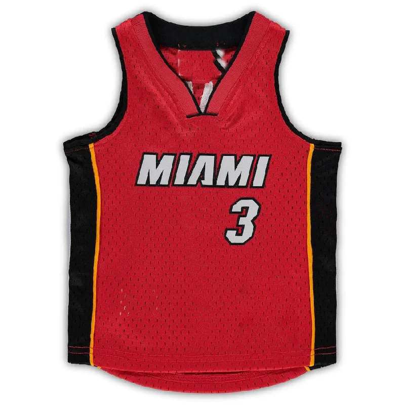 Basketball Jersey with Number and Name for Customization-M.Heat #3 Dwyane Wade Mitchell & Ness Infant 2005-06 Hardwood Classics Player Jersey Red Stitched American Basketball Jersey