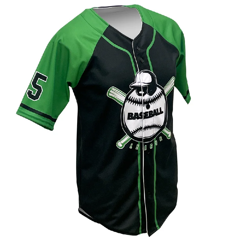 Comfortable Baseball Jersey for Outdoor Games-SBL 1033F - Full-Button Baseball Jersey